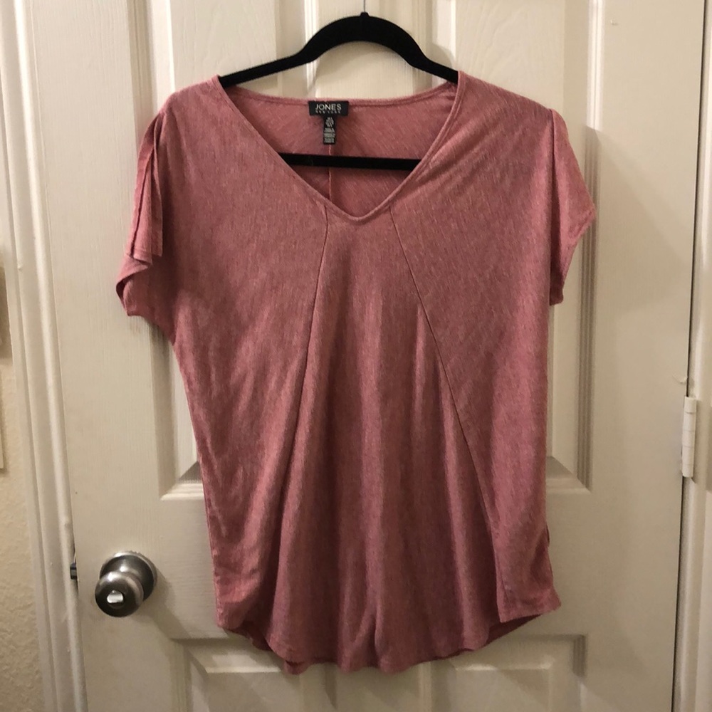 Pink slit sleeve top